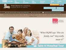 Tablet Screenshot of parkgrovepethospital.com